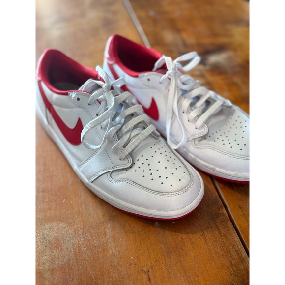 Nike Jordan Other - Nike Jordan Air Jordan 1 Low Mens 12 Sneakers White University Red CZ0790-161